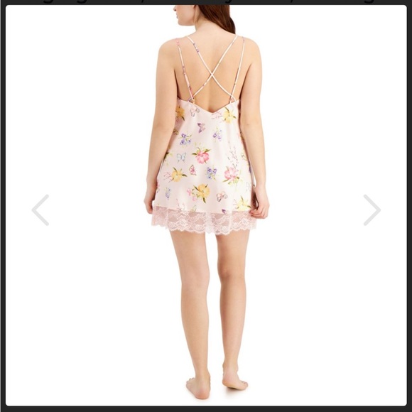 INC International Concepts Womens Lace-Trim Floral Chemise Nightgown Large - Picture 2 of 10